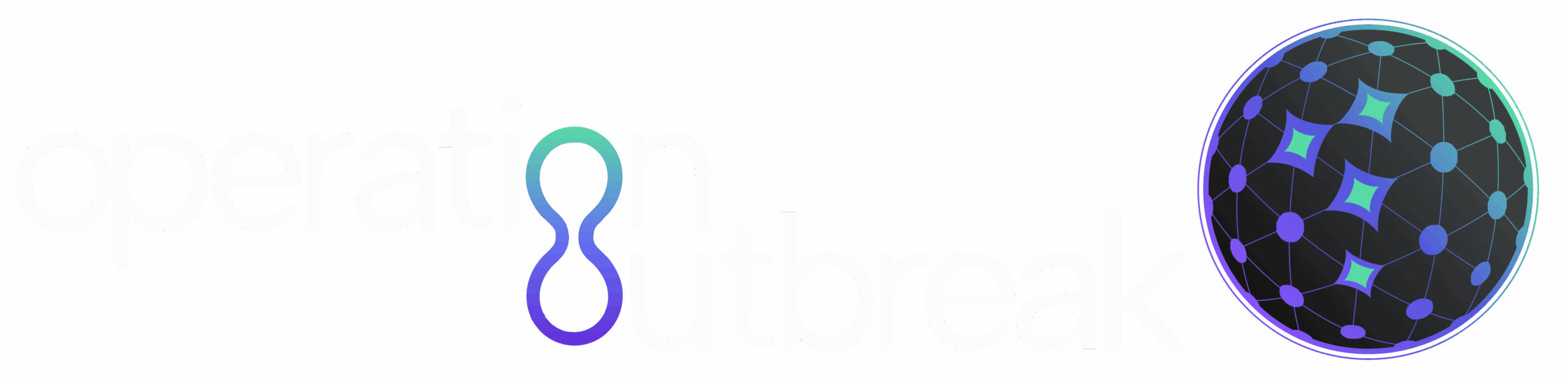 Operation Outbreak logo with stylized text and a connected network globe graphic, capturing the spirit of global collaboration central to Operation Outbreak.