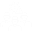 Line drawing of three people wearing face masks, with a virus icon and an exclamation mark inside a warning triangle above them, symbolizing a health or pandemic alert related to Operation Outbreak.