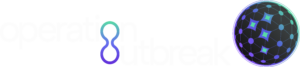 Operation Outbreak logo featuring the words 'Operation Outbreak' with a stylized 'O' resembling a connected network, alongside a globe with interconnected glowing nodes, emphasizing the global reach of Operation Outbreak.